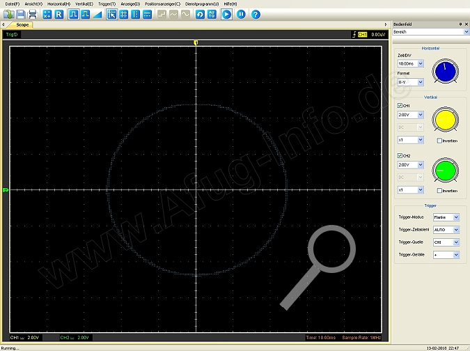 Bild 11: XY-Betrieb PC-Oszilloskop Hantek 6022BL